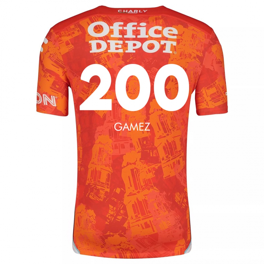 Kinder Sergio Gámez #200 Orange Weiß Auswärtstrikot Trikot 2024/25 T-Shirt