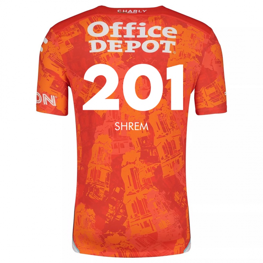 Kinder David Shrem #201 Orange Weiß Auswärtstrikot Trikot 2024/25 T-Shirt