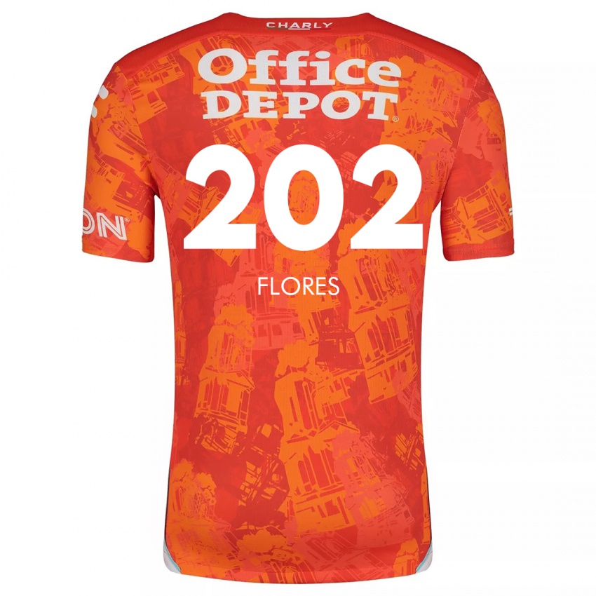 Kinder Luis Flores #202 Orange Weiß Auswärtstrikot Trikot 2024/25 T-Shirt