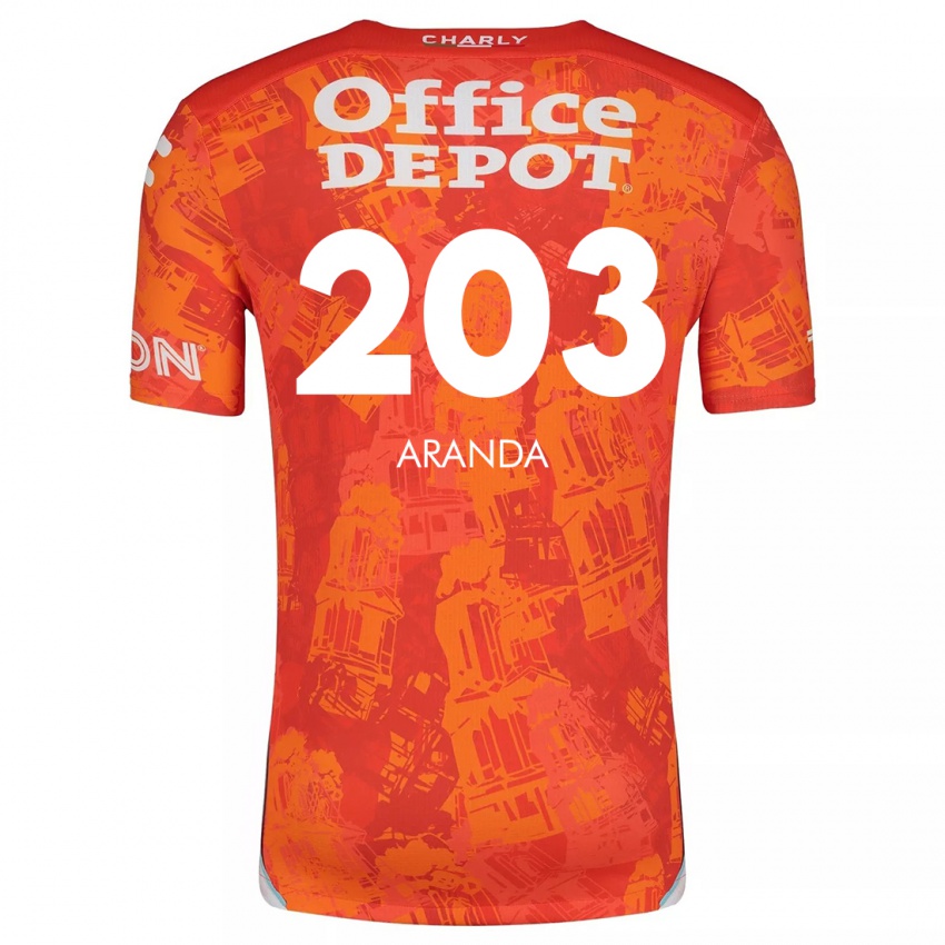 Kinder Juan Aranda #203 Orange Weiß Auswärtstrikot Trikot 2024/25 T-Shirt