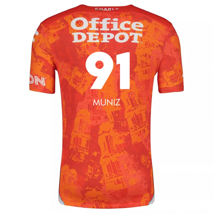 Kinder Brandon Muñiz #91 Orange Weiß Auswärtstrikot Trikot 2024/25 T-Shirt