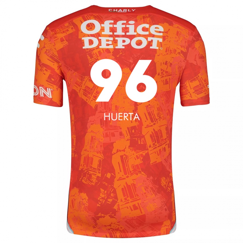 Kinder Edwin Huerta #96 Orange Weiß Auswärtstrikot Trikot 2024/25 T-Shirt