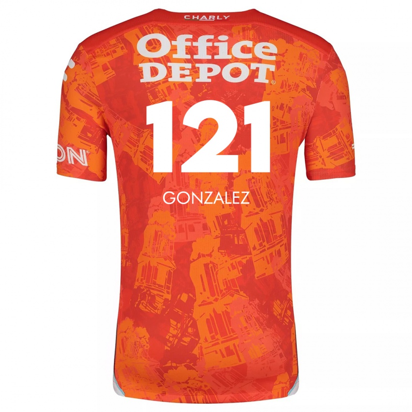 Kinder Cristian González #121 Orange Weiß Auswärtstrikot Trikot 2024/25 T-Shirt