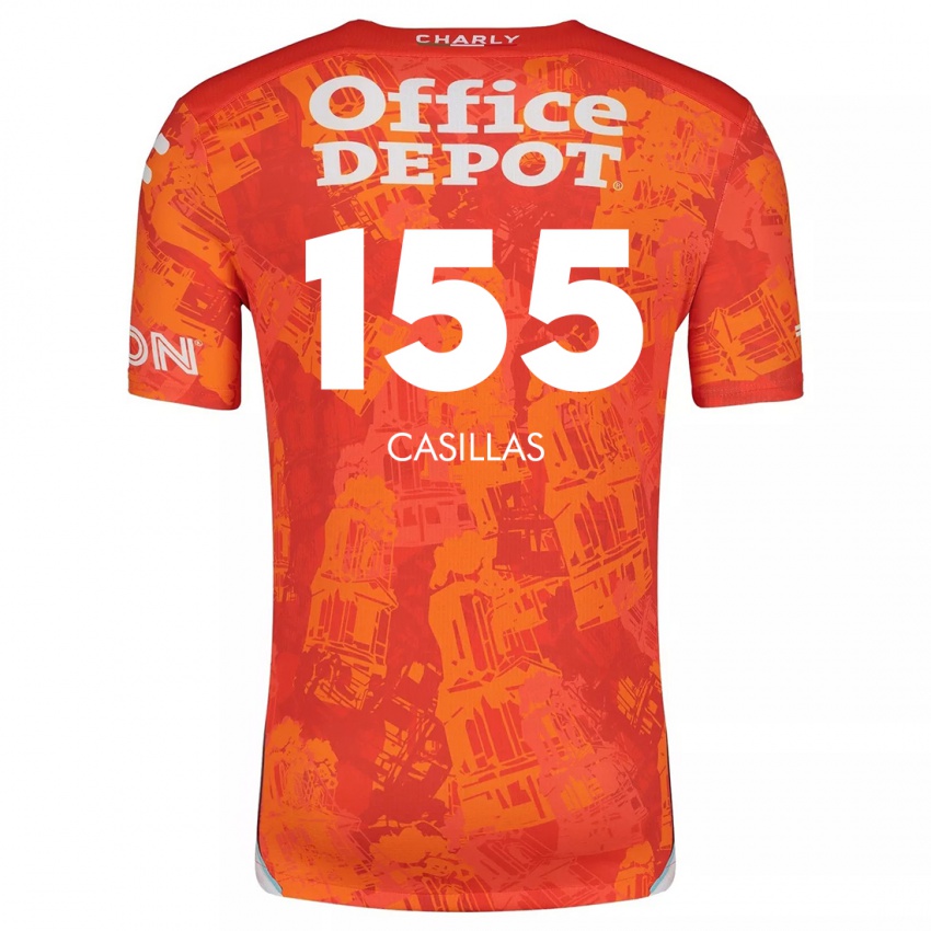 Kinder Johan Casillas #155 Orange Weiß Auswärtstrikot Trikot 2024/25 T-Shirt