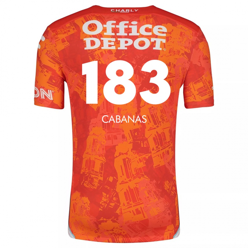 Kinder Mauricio Cabañas #183 Orange Weiß Auswärtstrikot Trikot 2024/25 T-Shirt