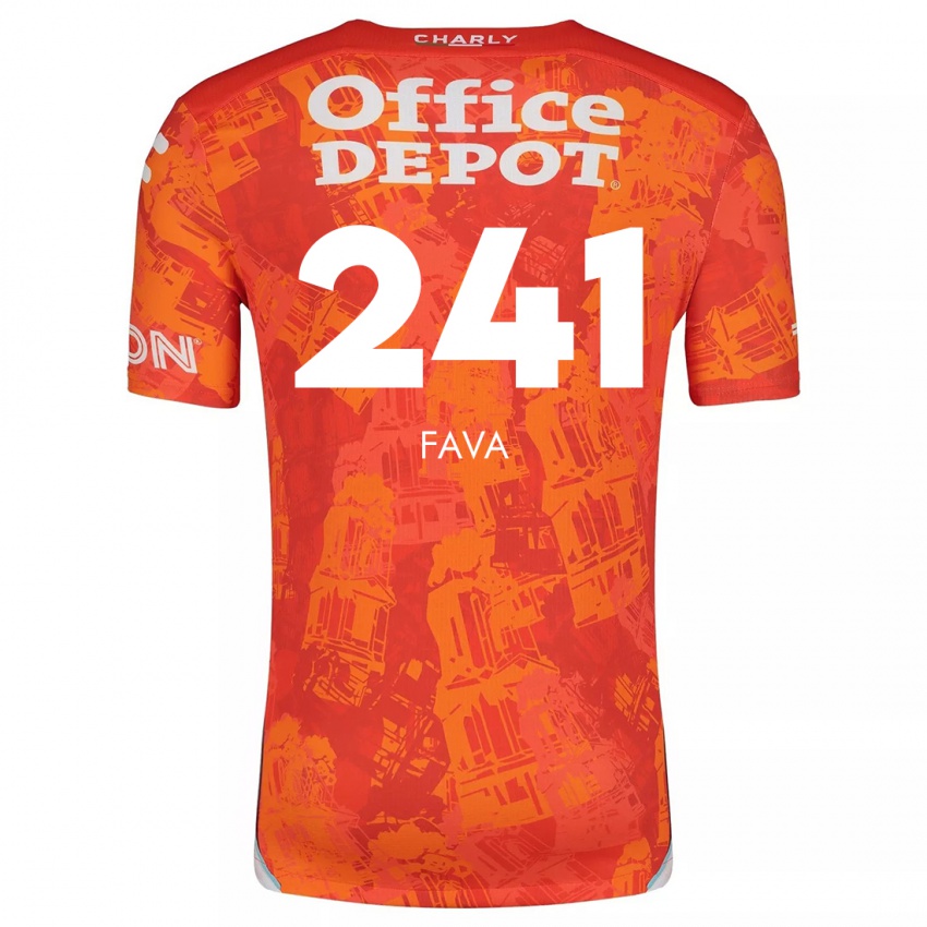 Kinder Marco Fava #241 Orange Weiß Auswärtstrikot Trikot 2024/25 T-Shirt