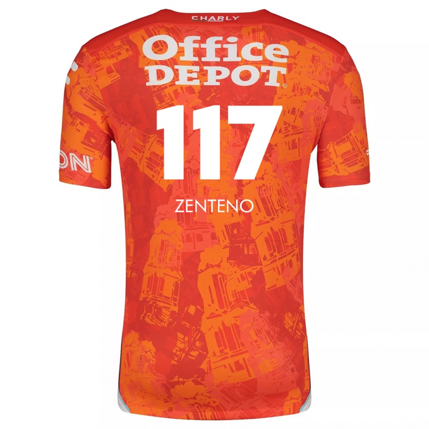 Kinder Gustavo Zenteno #117 Orange Weiß Auswärtstrikot Trikot 2024/25 T-Shirt