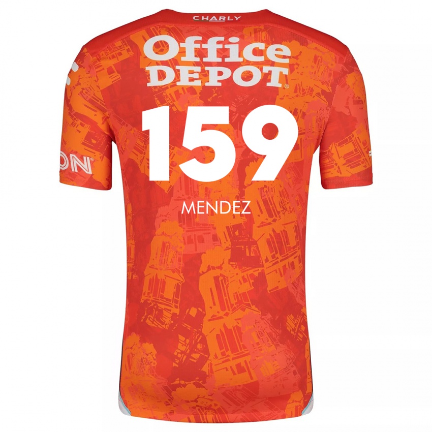 Kinder Daniel Méndez #159 Orange Weiß Auswärtstrikot Trikot 2024/25 T-Shirt