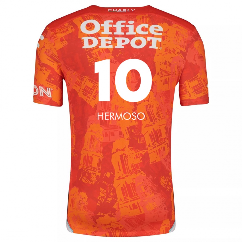 Kinder Jennifer Hermoso #10 Orange Weiß Auswärtstrikot Trikot 2024/25 T-Shirt