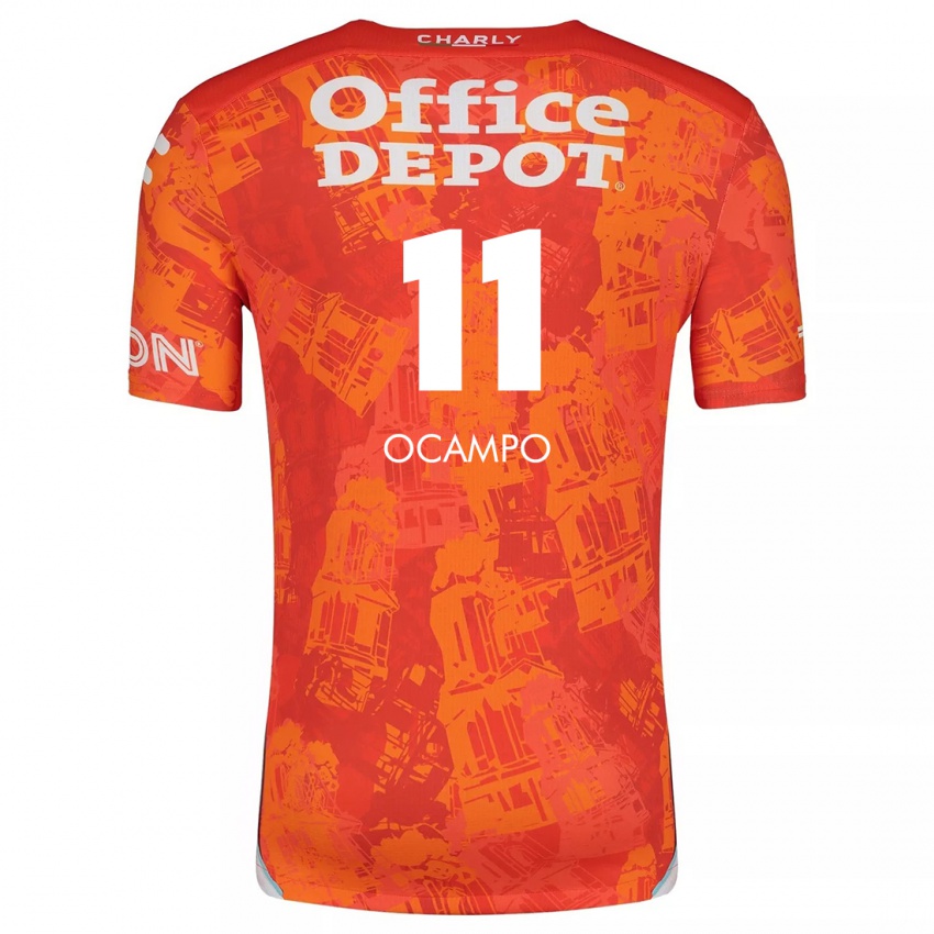 Kinder Mónica Ocampo #11 Orange Weiß Auswärtstrikot Trikot 2024/25 T-Shirt