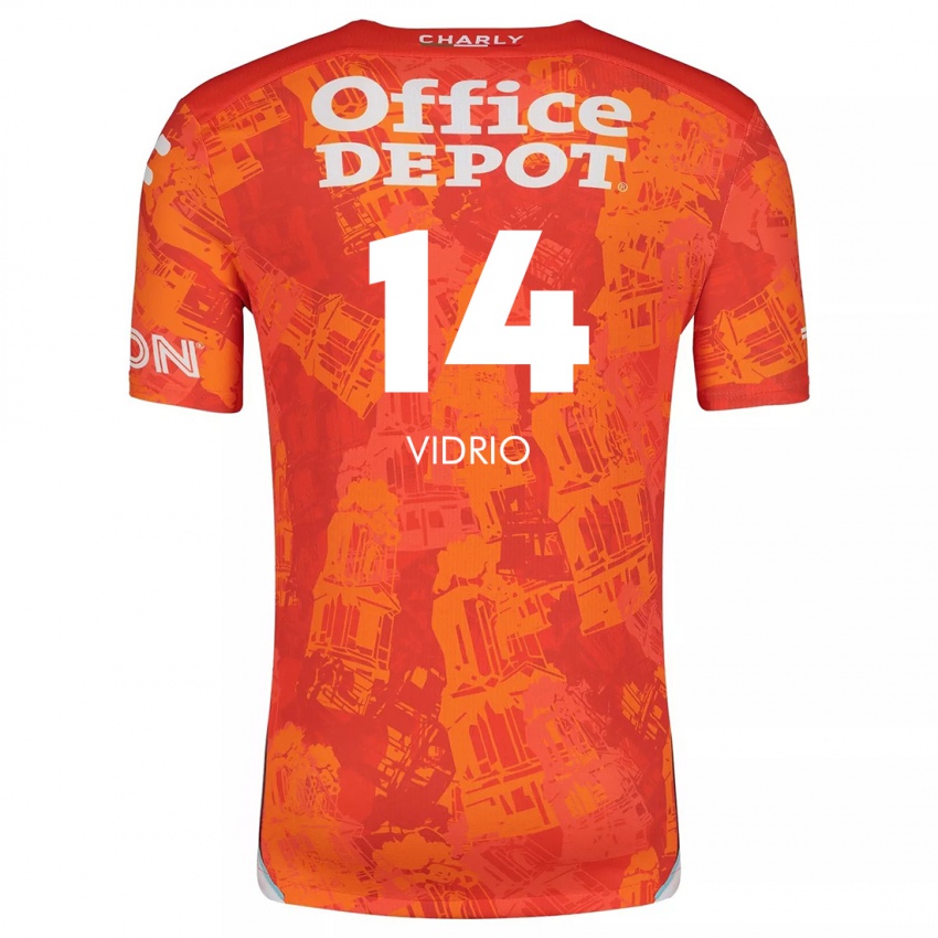 Kinder Nailea Vidrio #14 Orange Weiß Auswärtstrikot Trikot 2024/25 T-Shirt