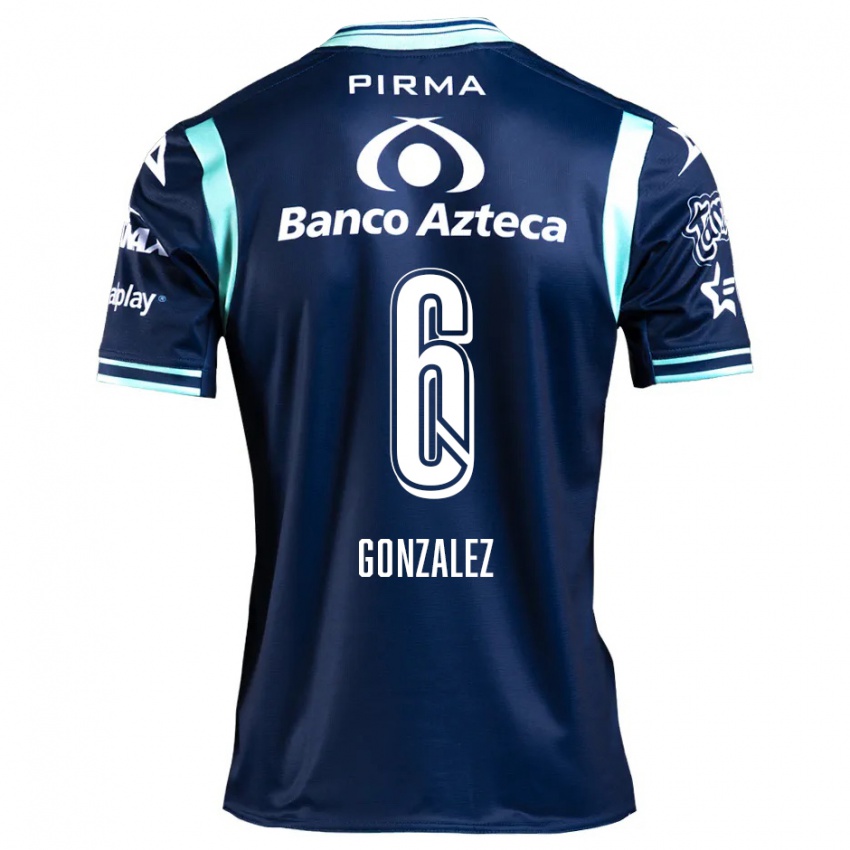 Kinder Pablo González #6 Navy Blau Auswärtstrikot Trikot 2024/25 T-Shirt