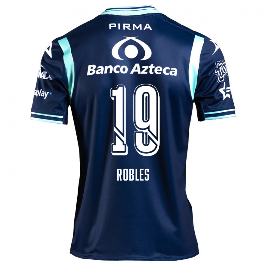 Kinder Ángel Robles #19 Navy Blau Auswärtstrikot Trikot 2024/25 T-Shirt