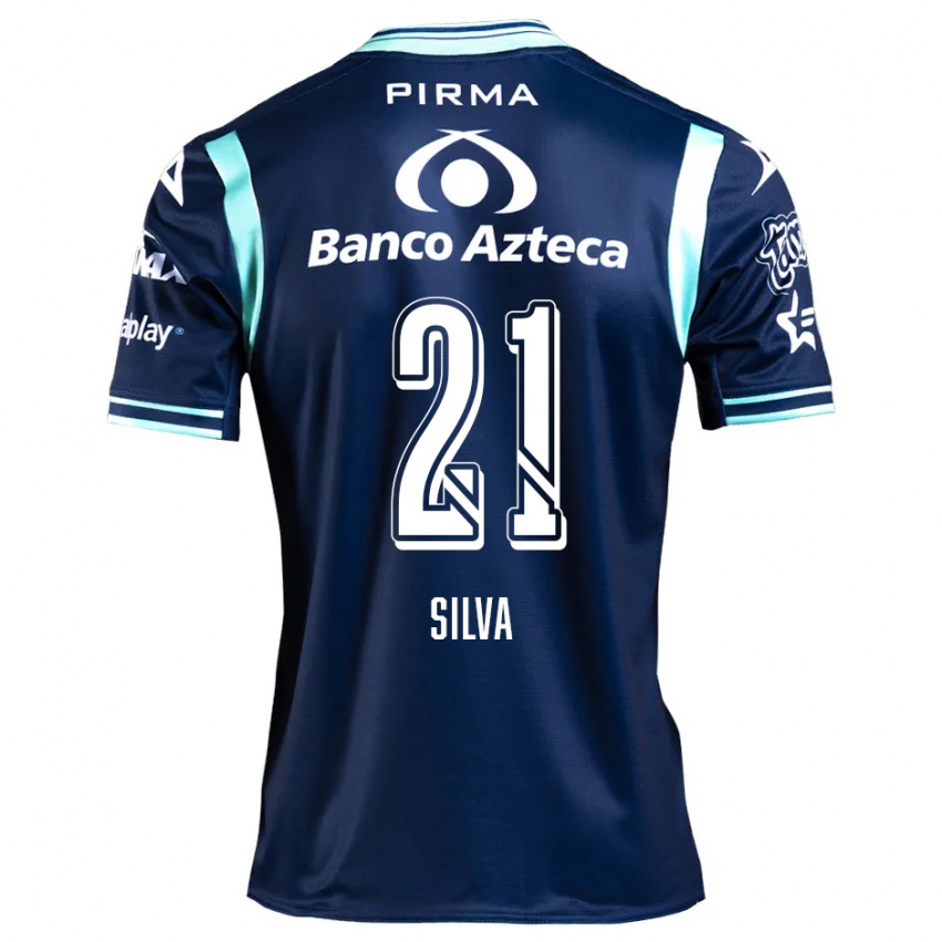 Kinder Gastón Silva #21 Navy Blau Auswärtstrikot Trikot 2024/25 T-Shirt