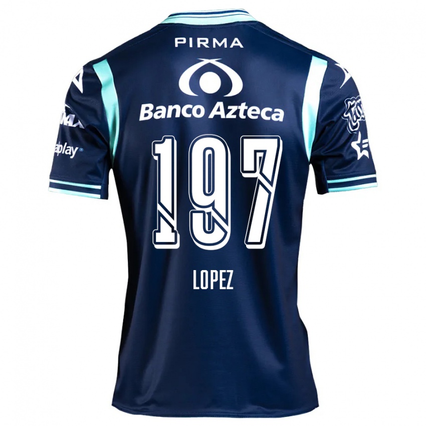 Kinder Sebastián López #197 Navy Blau Auswärtstrikot Trikot 2024/25 T-Shirt