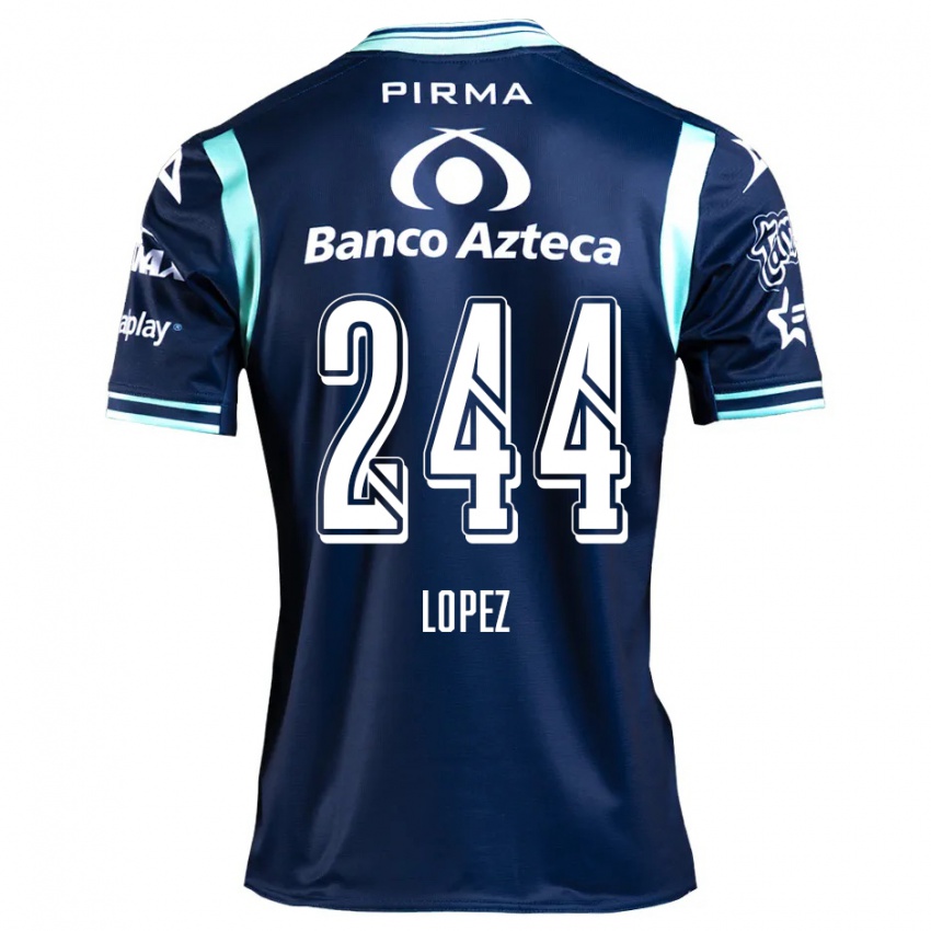 Kinder Daniel López #244 Navy Blau Auswärtstrikot Trikot 2024/25 T-Shirt