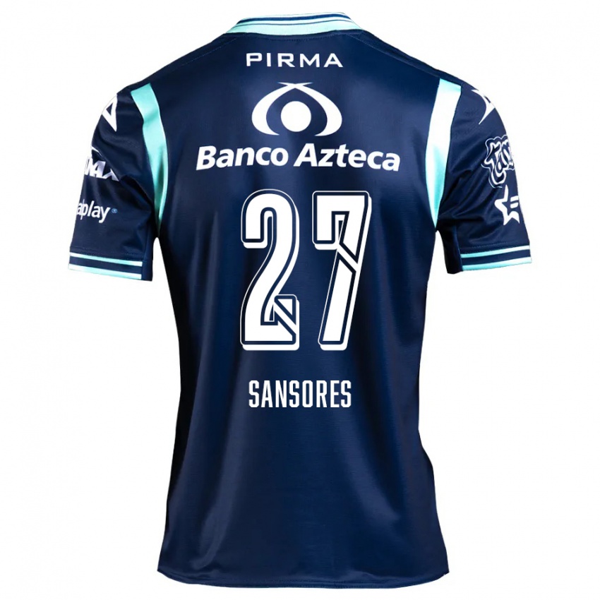 Kinder Miguel Sansores #27 Navy Blau Auswärtstrikot Trikot 2024/25 T-Shirt