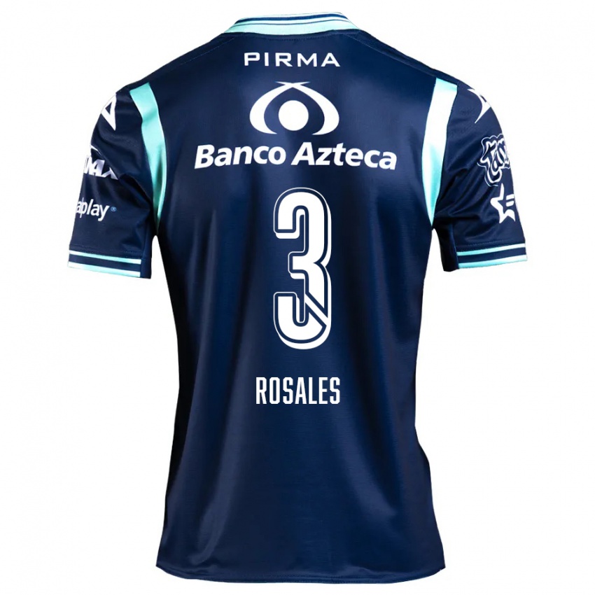 Kinder Fátima Rosales #3 Navy Blau Auswärtstrikot Trikot 2024/25 T-Shirt