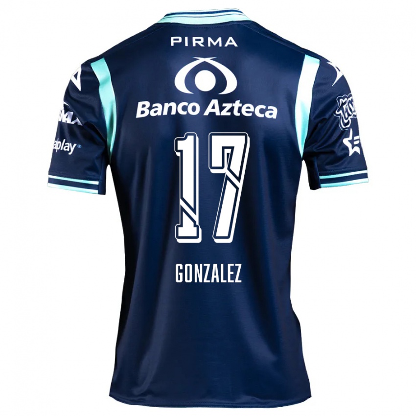 Kinder Andrea González #17 Navy Blau Auswärtstrikot Trikot 2024/25 T-Shirt