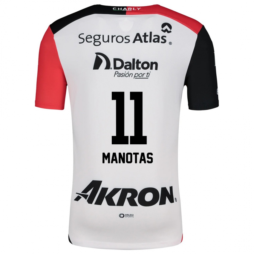 Kinder Mauro Manotas #11 Weiß Rot Schwarz Auswärtstrikot Trikot 2024/25 T-Shirt