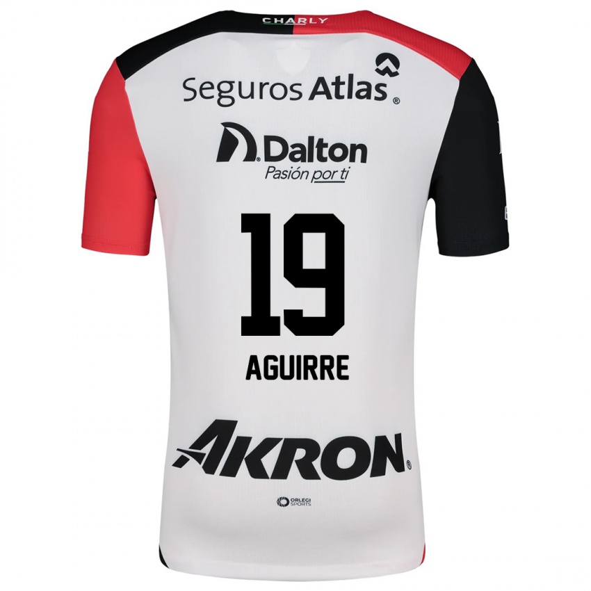 Kinder Eduardo Aguirre #19 Weiß Rot Schwarz Auswärtstrikot Trikot 2024/25 T-Shirt