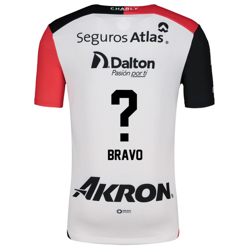 Kinder Alejandro Bravo #0 Weiß Rot Schwarz Auswärtstrikot Trikot 2024/25 T-Shirt