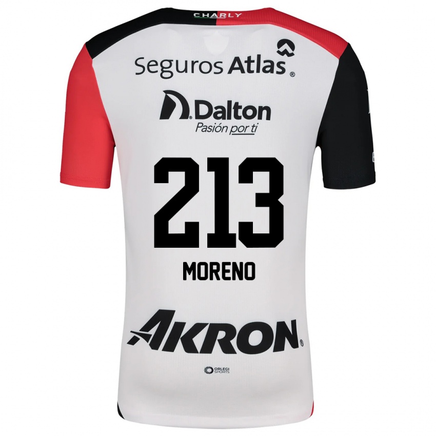 Kinder Eduardo Moreno #213 Weiß Rot Schwarz Auswärtstrikot Trikot 2024/25 T-Shirt