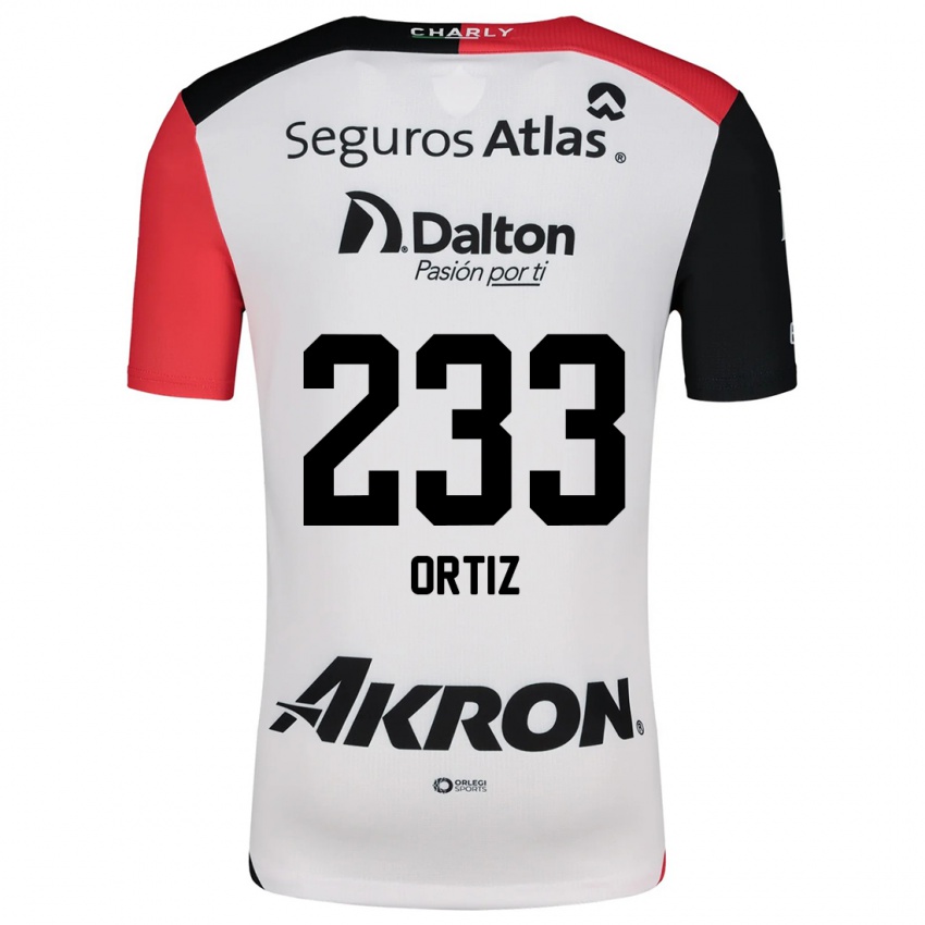 Kinder Brandon Ortiz #233 Weiß Rot Schwarz Auswärtstrikot Trikot 2024/25 T-Shirt