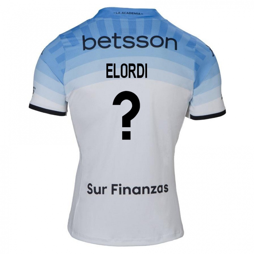 Kinder Juan Elordi #0 Weiß Blau Schwarz Auswärtstrikot Trikot 2024/25 T-Shirt