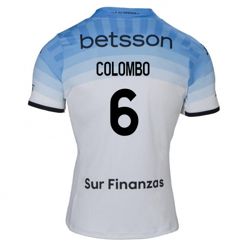 Kinder Nazareno Colombo #6 Weiß Blau Schwarz Auswärtstrikot Trikot 2024/25 T-Shirt