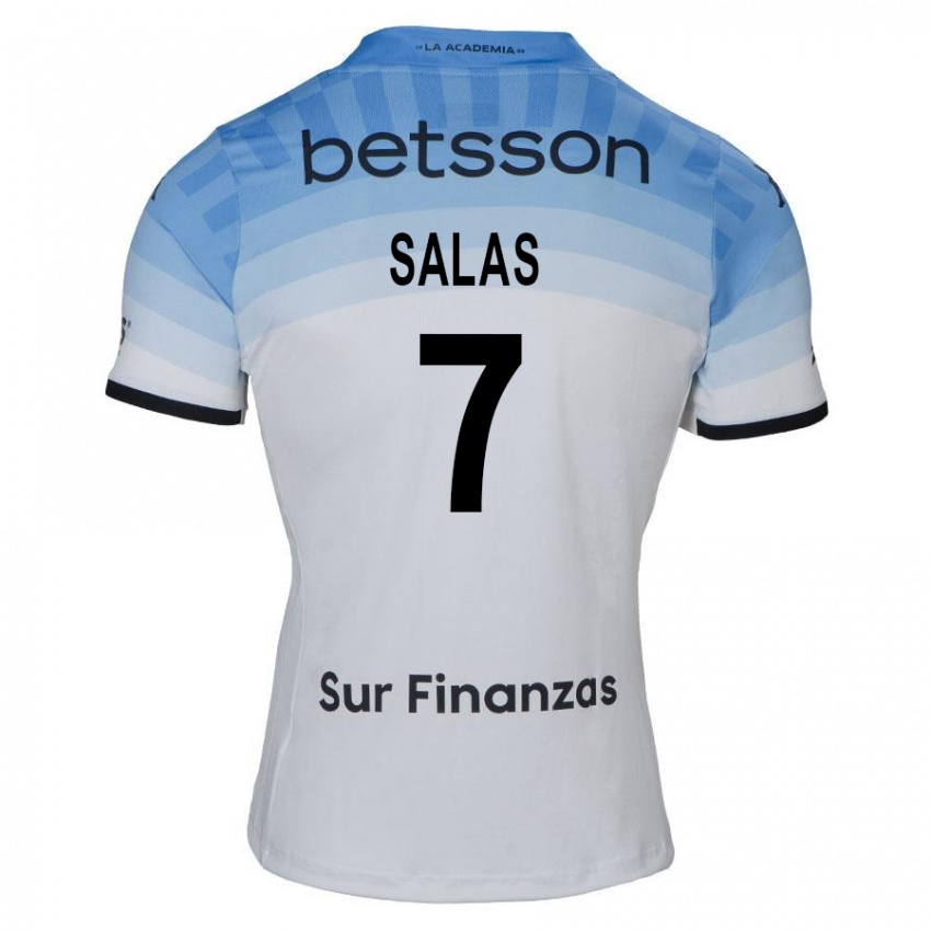 Kinder Maximiliano Salas #7 Weiß Blau Schwarz Auswärtstrikot Trikot 2024/25 T-Shirt