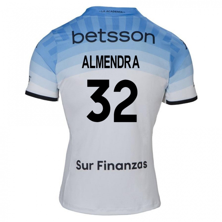 Kinder Agustin Almendra #32 Weiß Blau Schwarz Auswärtstrikot Trikot 2024/25 T-Shirt