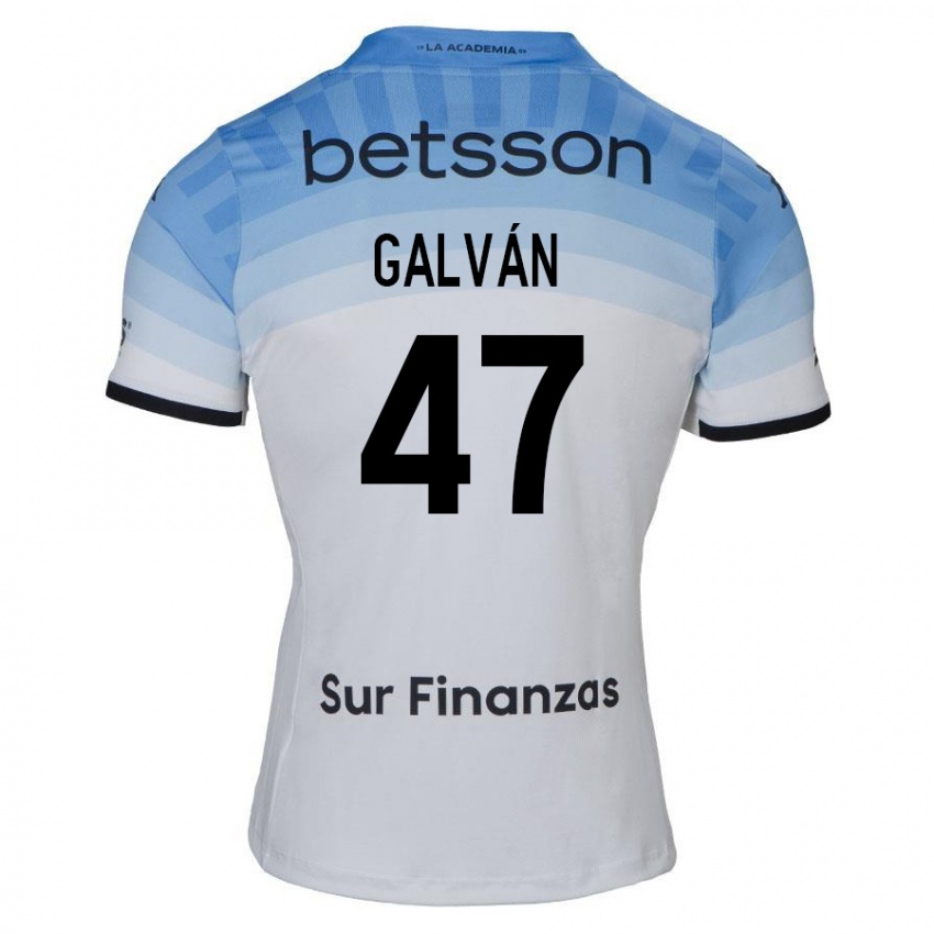 Kinder Ignacio Galván #47 Weiß Blau Schwarz Auswärtstrikot Trikot 2024/25 T-Shirt