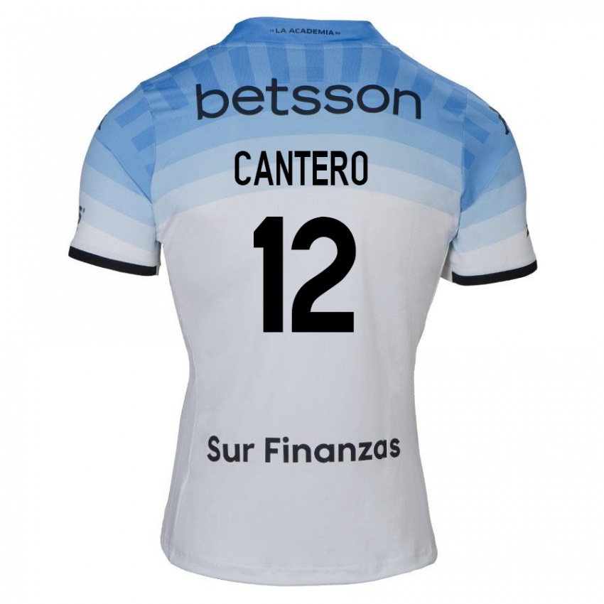 Kinder Milton Cantero #12 Weiß Blau Schwarz Auswärtstrikot Trikot 2024/25 T-Shirt