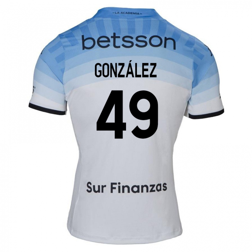 Kinder David González #49 Weiß Blau Schwarz Auswärtstrikot Trikot 2024/25 T-Shirt