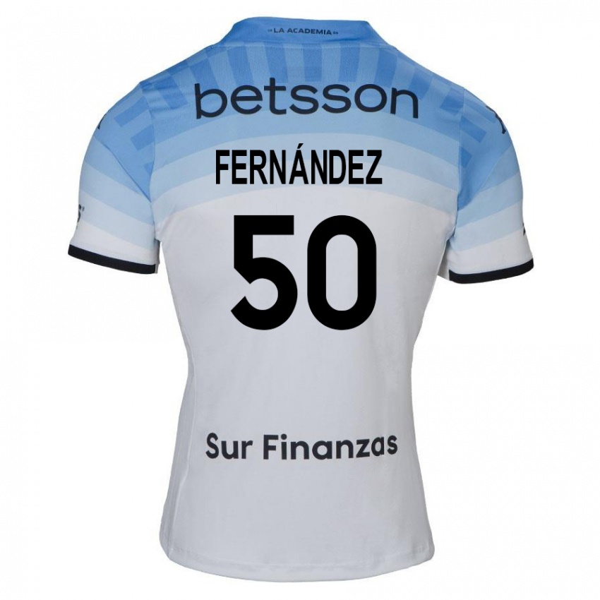 Kinder Román Fernández #50 Weiß Blau Schwarz Auswärtstrikot Trikot 2024/25 T-Shirt