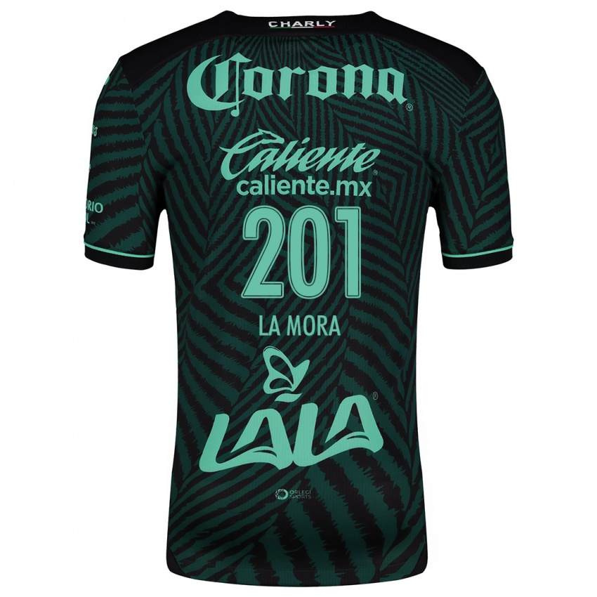 Kinder Luis De La Mora #201 Schwarz Grün Auswärtstrikot Trikot 2024/25 T-Shirt