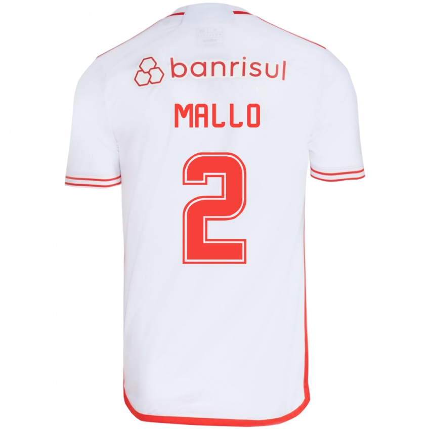 Kinder Hugo Mallo #2 Weiß Rot Auswärtstrikot Trikot 2024/25 T-Shirt