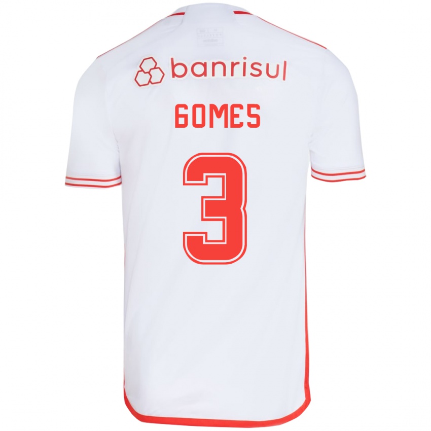 Kinder Igor Gomes #3 Weiß Rot Auswärtstrikot Trikot 2024/25 T-Shirt