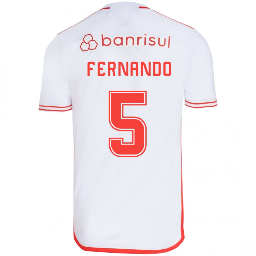 Kinder Fernando #5 Weiß Rot Auswärtstrikot Trikot 2024/25 T-Shirt