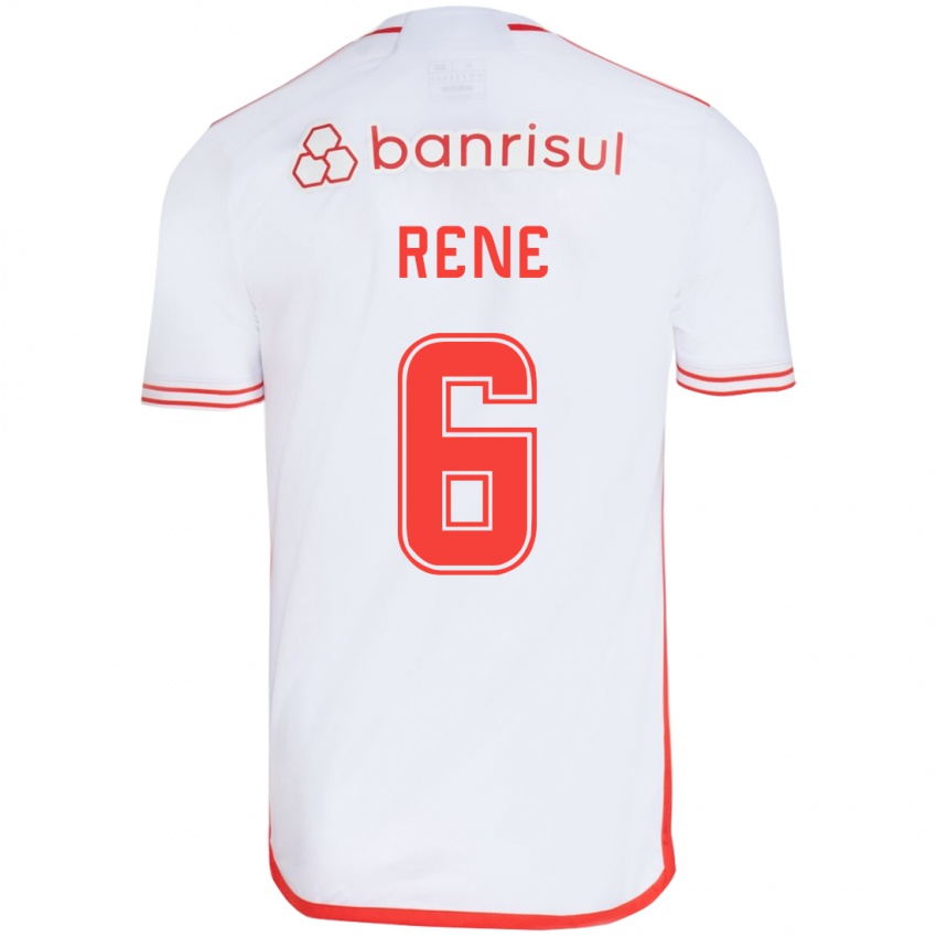 Kinder Rene #6 Weiß Rot Auswärtstrikot Trikot 2024/25 T-Shirt