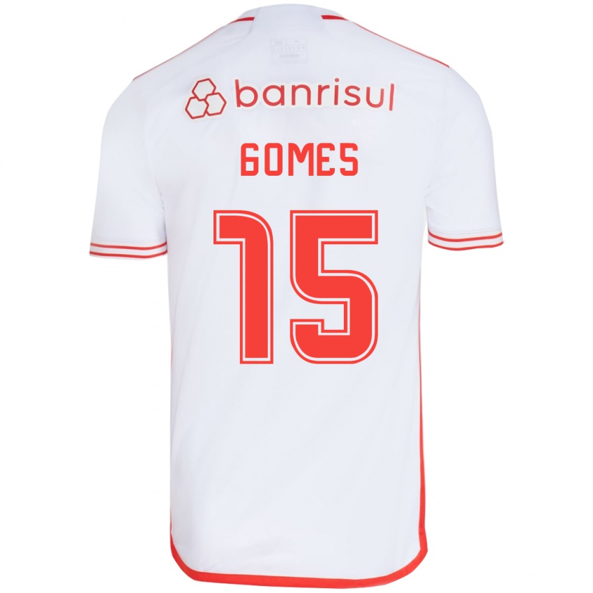 Kinder Bruno Gomes #15 Weiß Rot Auswärtstrikot Trikot 2024/25 T-Shirt