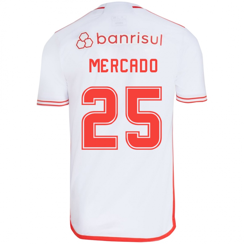 Kinder Gabriel Mercado #25 Weiß Rot Auswärtstrikot Trikot 2024/25 T-Shirt