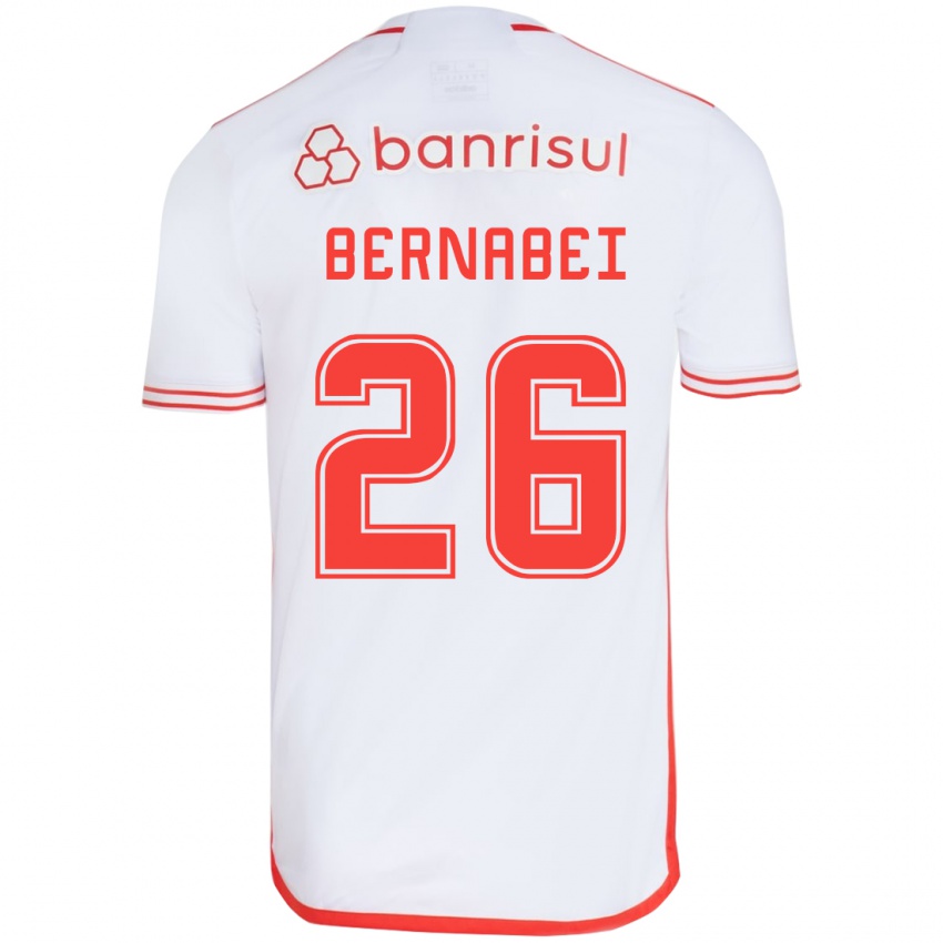 Kinder Alexandro Bernabéi #26 Weiß Rot Auswärtstrikot Trikot 2024/25 T-Shirt