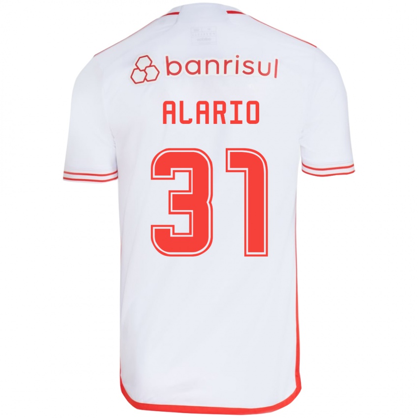 Kinder Lucas Alario #31 Weiß Rot Auswärtstrikot Trikot 2024/25 T-Shirt