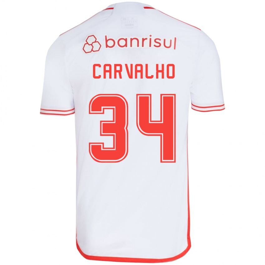 Kinder Gabriel Carvalho #34 Weiß Rot Auswärtstrikot Trikot 2024/25 T-Shirt