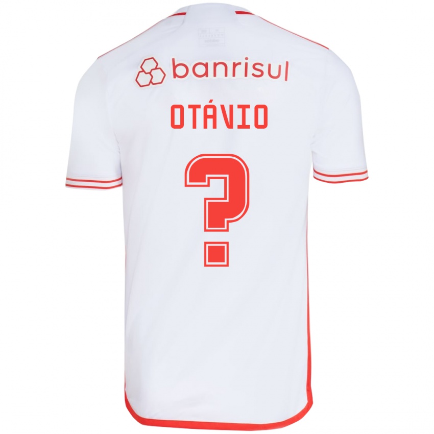 Kinder Luis Otávio #0 Weiß Rot Auswärtstrikot Trikot 2024/25 T-Shirt