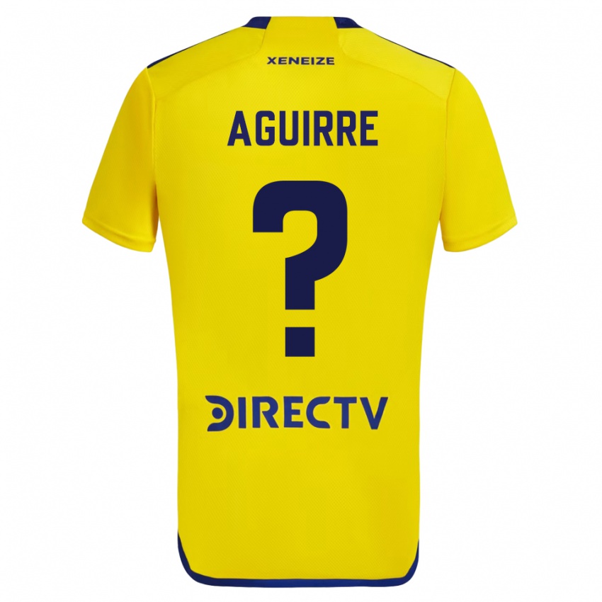 Kinder Brian Aguirre #0 Gelb Blau Auswärtstrikot Trikot 2024/25 T-Shirt