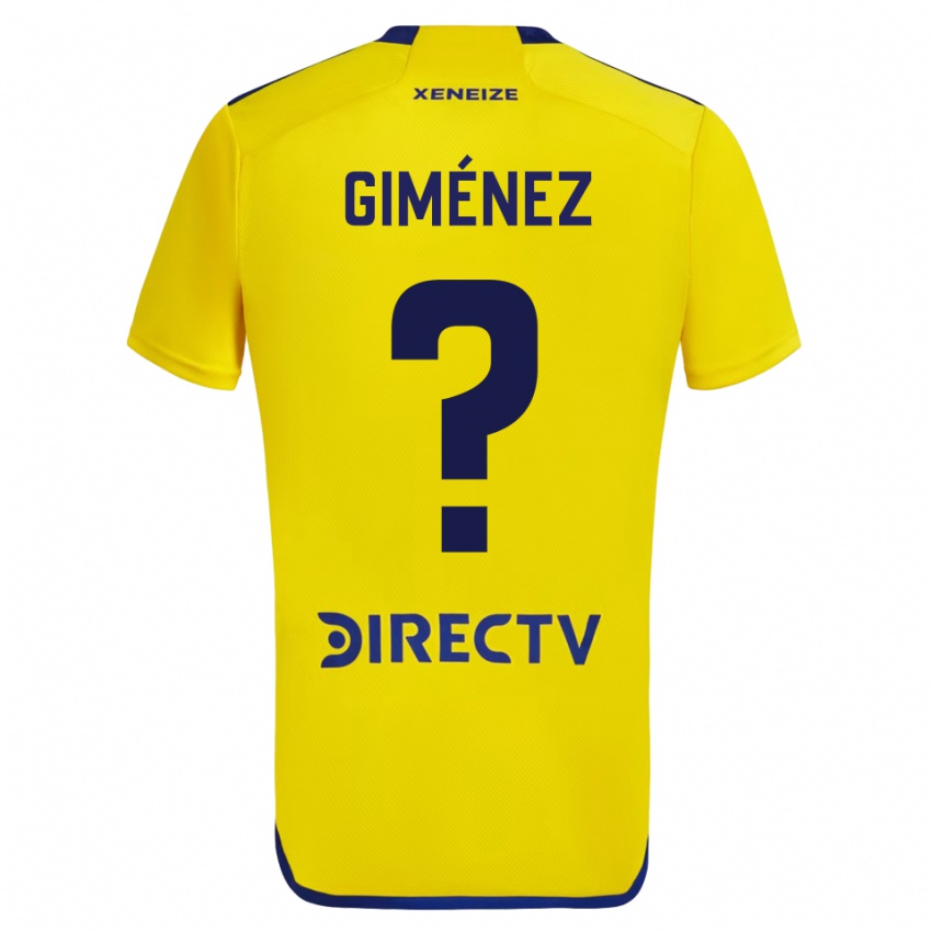 Kinder Milton Giménez #0 Gelb Blau Auswärtstrikot Trikot 2024/25 T-Shirt