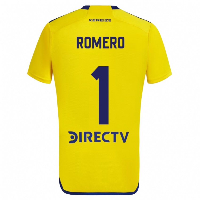 Kinder Sergio Romero #1 Gelb Blau Auswärtstrikot Trikot 2024/25 T-Shirt